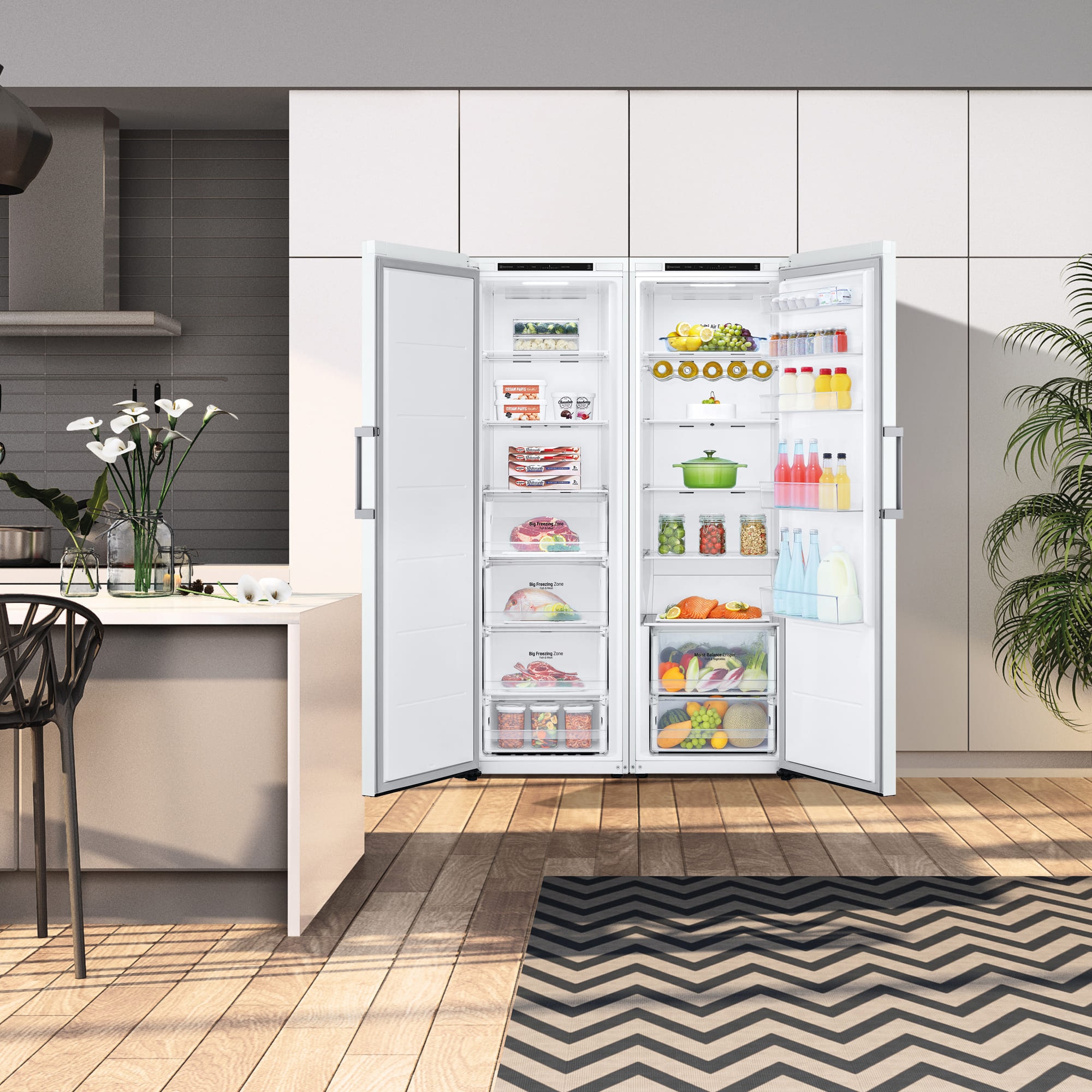 LG Nevera 1 Puerta DoorCooling + Clasificación E, 386L  - Blanco, GLT51SWGSZ