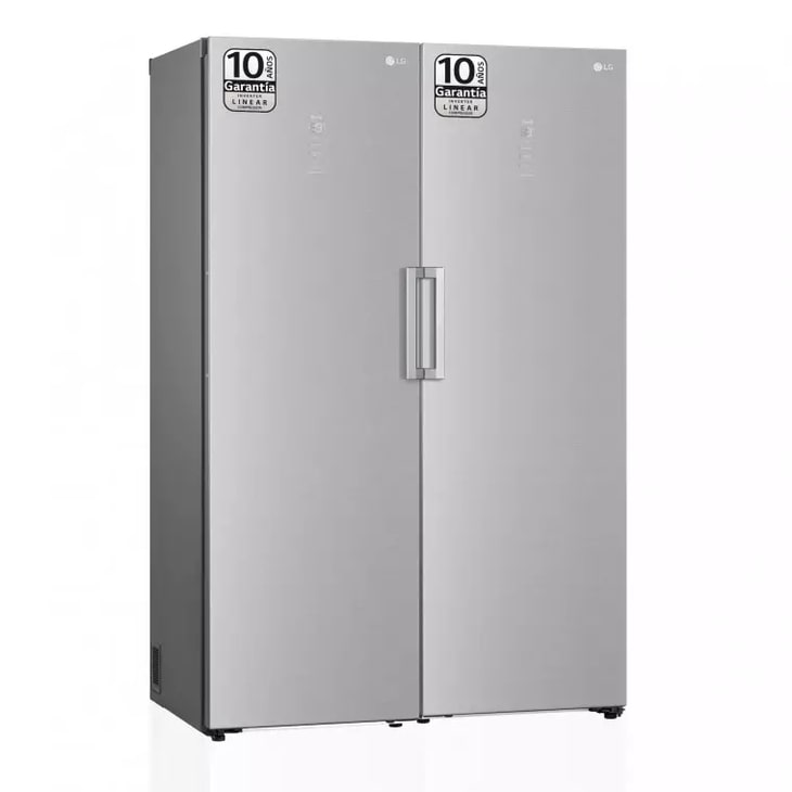 LG Set Frigorífico y congelador, 186cm, clasificación D, Inox antihuellas, GM617MBCSF.SET