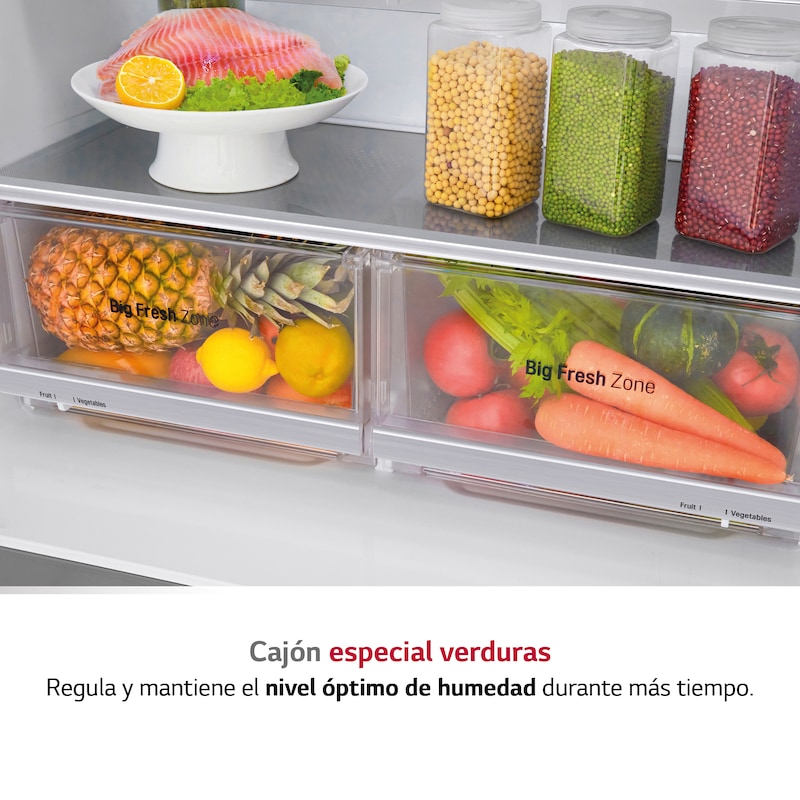 LG Frigorífico American Combi  , Clasificación F, Ancho 83cm,  530l. Inox antihuellas, GMB844PZFG