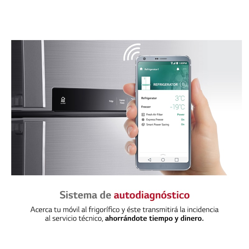 LG Frigorífico American Combi  , Clasificación F, Ancho 83cm,  530l. Inox antihuellas, GMB844PZFG