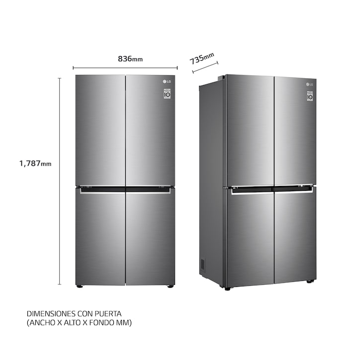 LG Frigorífico American Combi  , Clasificación F, Ancho 83cm,  530l. Inox antihuellas, GMB844PZFG