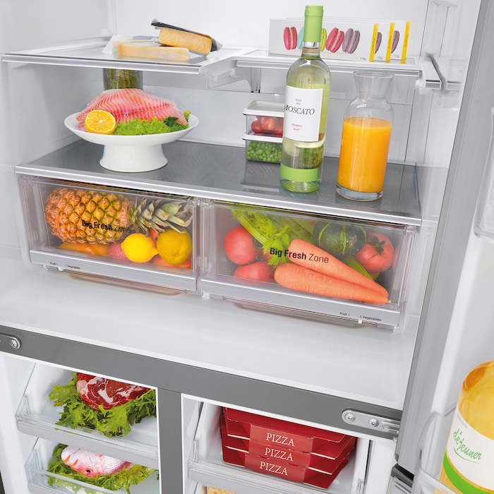 LG Frigorífico American Combi  , Clasificación F, Ancho 83cm,  530l. Inox antihuellas, GMB844PZFG