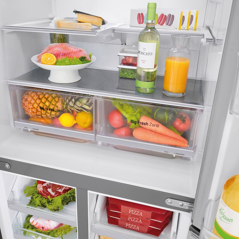 LG Frigorífico American Combi  , Clasificación F, Ancho 83cm,  530l. Inox antihuellas, GMB844PZFG