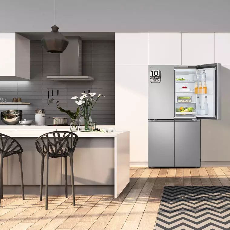 LG Frigorífico American Combi Ancho 83cm, Clasificación D, 530 L, Inox antihuellas, GMB860PYDD.APYQEUR