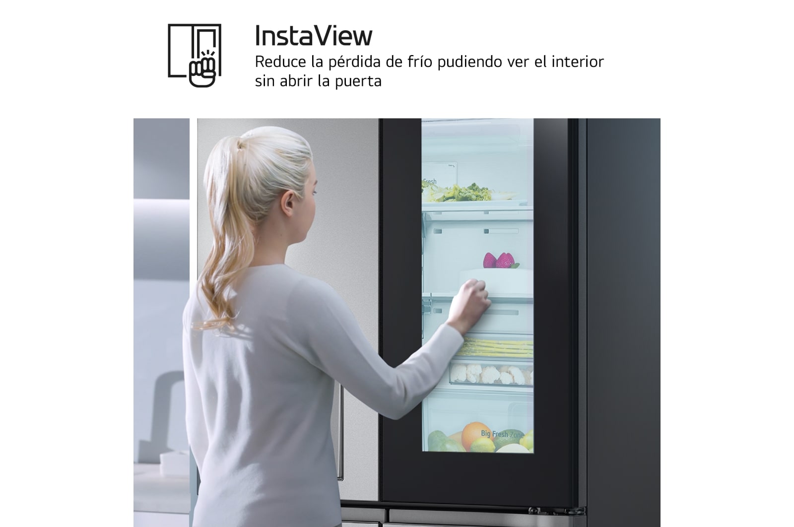 LG Outlet Frigorífico American Combi InstaView ™, Clasificación E, 508 L, Sin toma de agua, Acero texturizado antihuellas, GMG861MBAE.OUTLET