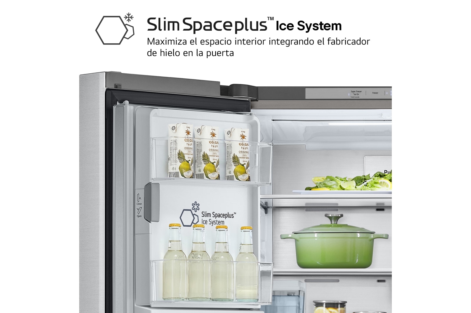 LG Outlet Frigorífico American Combi InstaView ™, Clasificación E, 508 L, Sin toma de agua, Acero texturizado antihuellas, GMG861MBAE.OUTLET