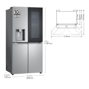 LG Outlet Frigorífico American Combi InstaView ™, Clasificación E, 508 L, Sin toma de agua, Acero texturizado antihuellas, GMG861MBAE.OUTLET
