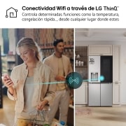 LG Outlet Frigorífico American Combi InstaView ™, Clasificación E, 508 L, Sin toma de agua, Acero texturizado antihuellas, GMG861MBAE.OUTLET