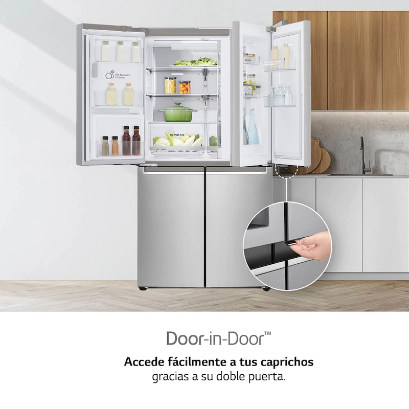 LG Frigorífico American Combi Door-in-Door™, Clasificación F, 705 L, Acero inoxidable antihuellas, GMJ945NS9F