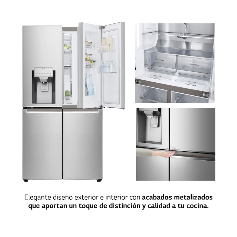 LG Frigorífico American Combi Door-in-Door™, Clasificación F, 705 L, Acero inoxidable antihuellas, GMJ945NS9F