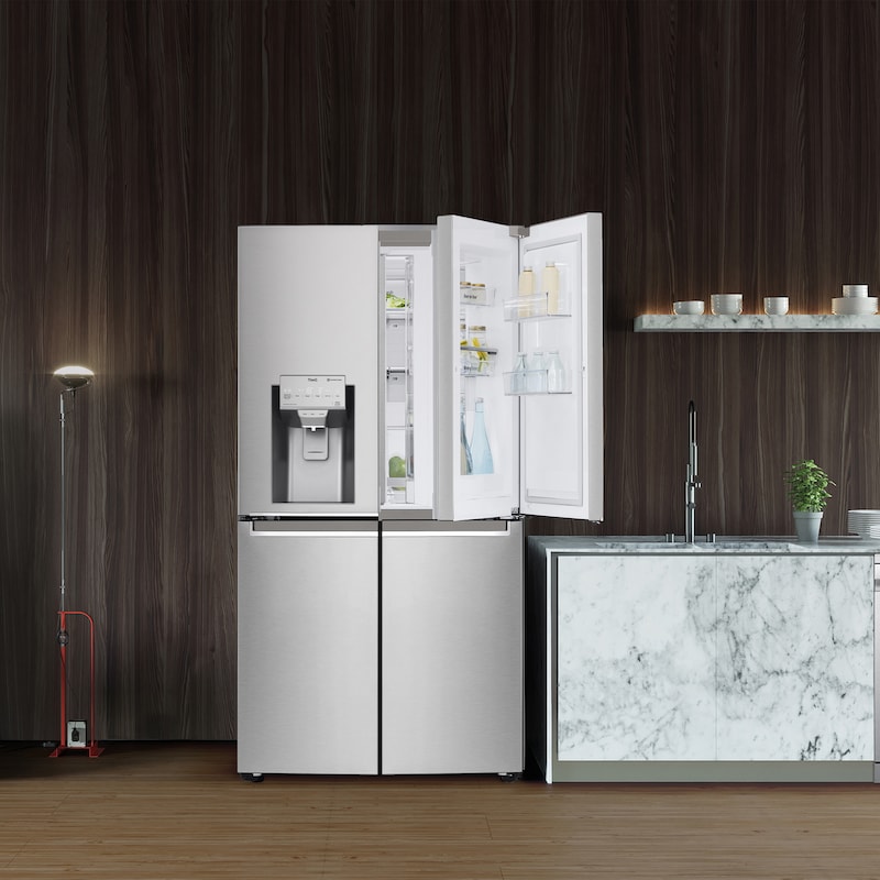 LG Frigorífico American Combi Door-in-Door™, Clasificación F, 705 L, Acero inoxidable antihuellas, GMJ945NS9F