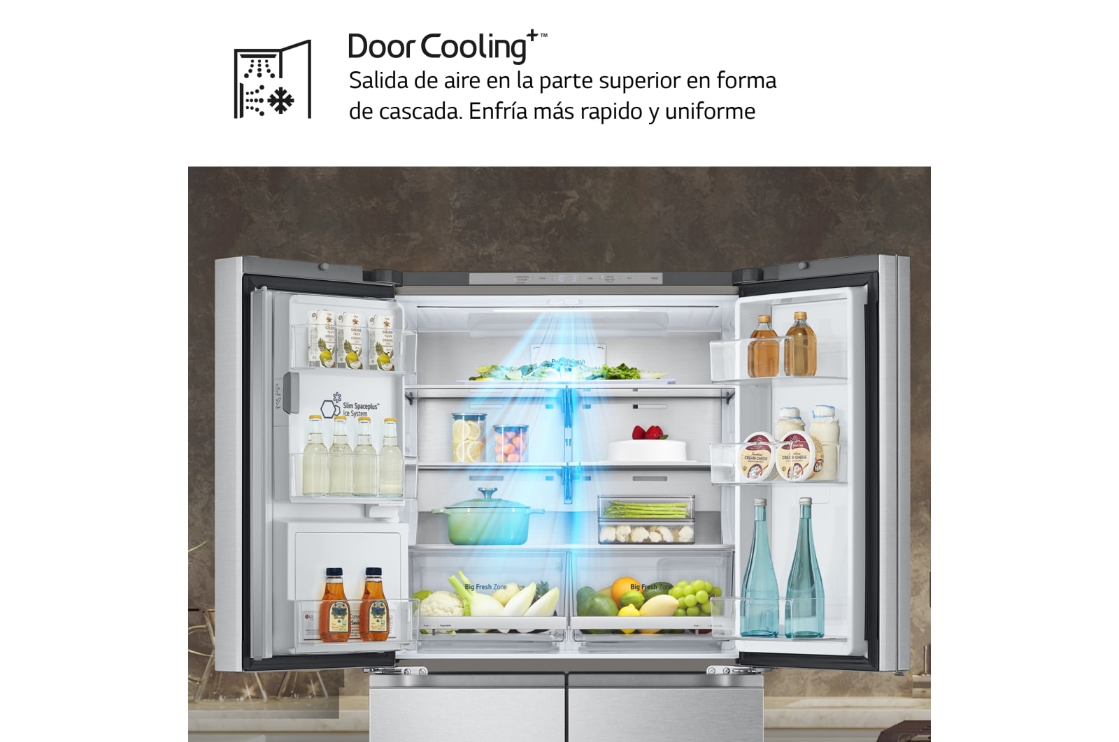 LG Outlet Frigorífico American Combi Door-in-Door™, Clasificación E, 634 L, Acero texturizado antihuellas, GMJ960MBJE.OUTLET