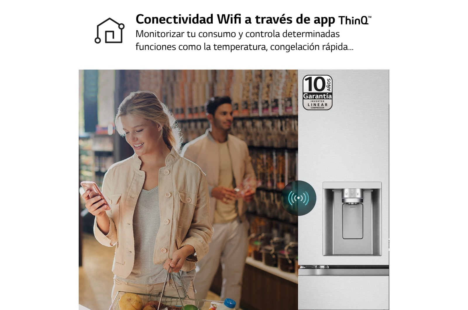 LG Outlet Frigorífico American Combi Door-in-Door™, Clasificación E, 634 L, Acero texturizado antihuellas, GMJ960MBJE.OUTLET