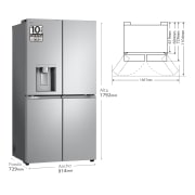 LG Outlet Frigorífico American Combi Door-in-Door™, Clasificación E, 634 L, Acero texturizado antihuellas, GMJ960MBJE.OUTLET