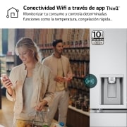 LG Outlet Frigorífico American Combi Door-in-Door™, Clasificación E, 634 L, Acero texturizado antihuellas, GMJ960MBJE.OUTLET