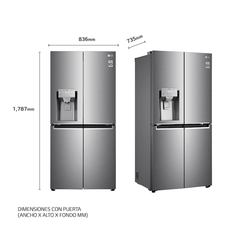 LG Frigorífico American Combi, Clasificación F, Ancho 83cm,  570l , GML844PZ6F