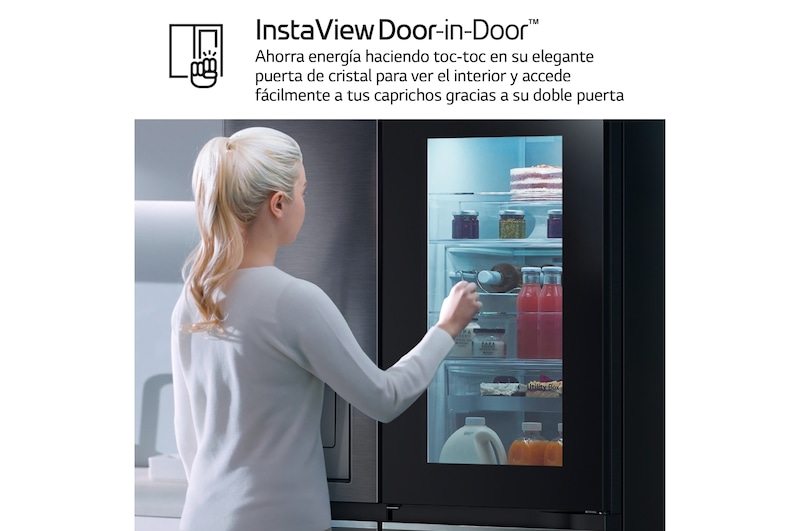 LG Frigorífico American Combi Instaview Door-In-Door, Clasificación E, 530l, Serie 830 , GMQ844MC5E