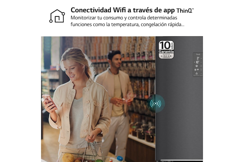 LG Frigorífico American Combi Instaview Door-In-Door, Clasificación E, 530l, Serie 830 , GMQ844MC5E
