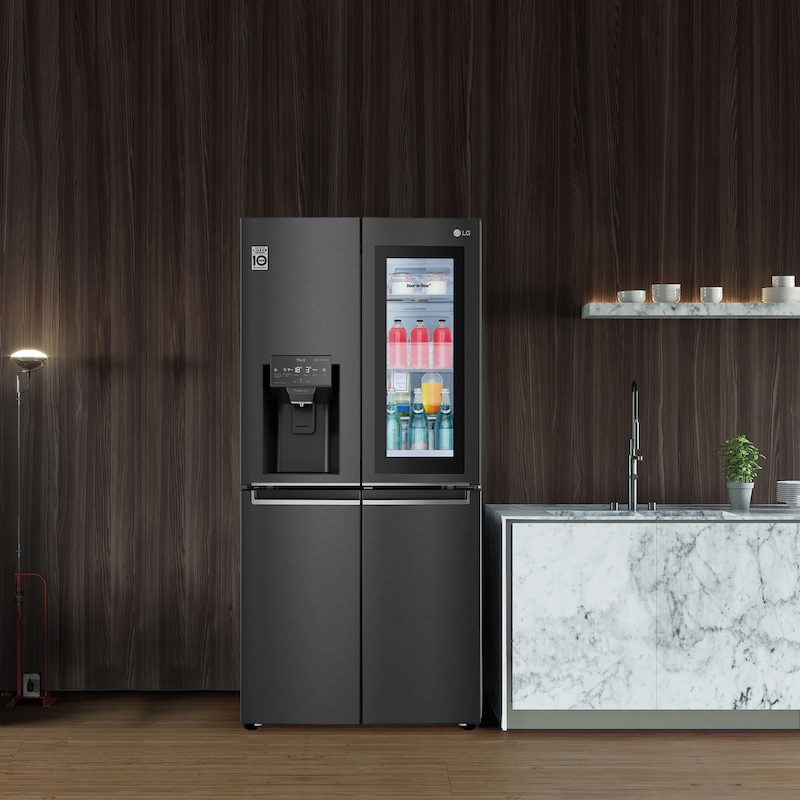 LG Frigorífico American Combi Instaview Door in Door , Clasificación F, 570l, Serie 830., GMX844MCBF
