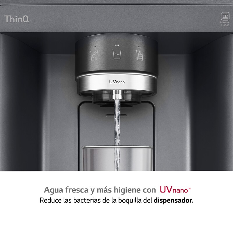 LG Frigorífico American Combi InstaView Door-in-Door™, Clasificación F, 705 L, Acero negro mate antihuellas, GMX945MC9F