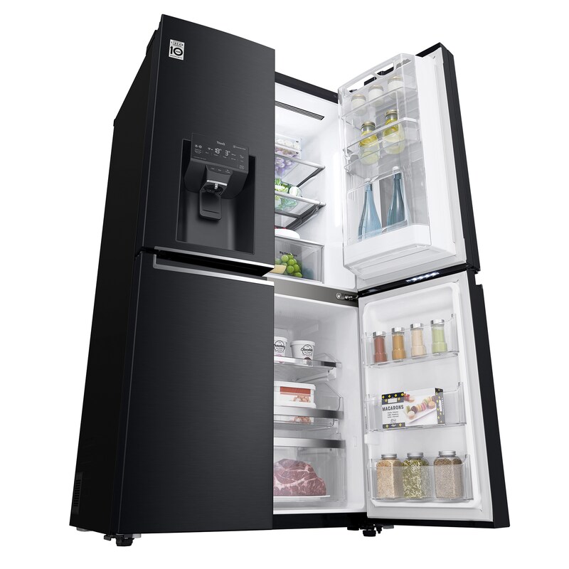 LG Frigorífico American Combi InstaView Door-in-Door™, Clasificación F, 705 L, Acero negro mate antihuellas, GMX945MC9F