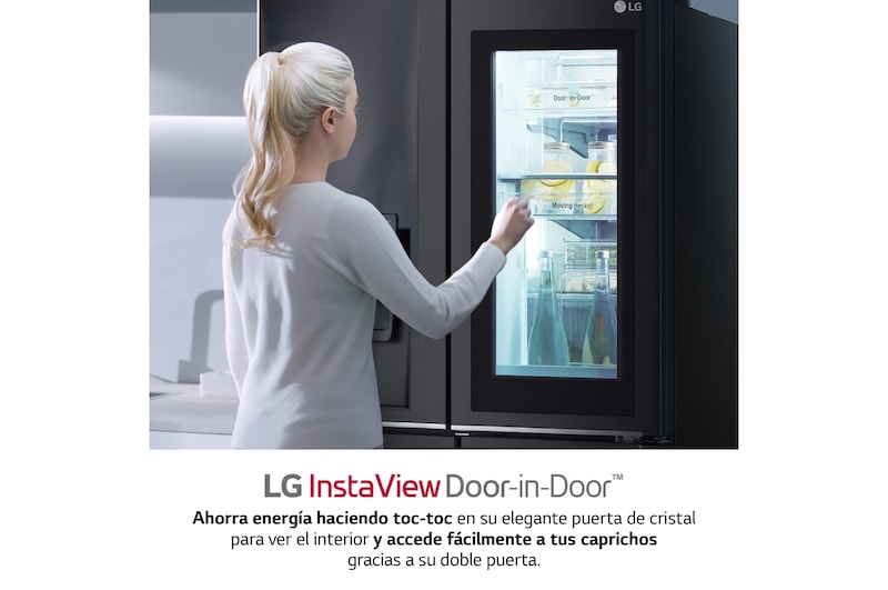 LG Frigorífico American Combi InstaView Door-in-Door™, Clasificación F, 705 L, Acero negro mate antihuellas, GMX945MC9F