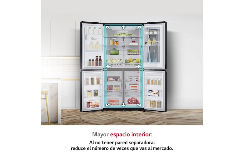 LG Frigorífico American Combi InstaView Door-in-Door™, Clasificación F, 705 L, Acero negro mate antihuellas, GMX945MC9F