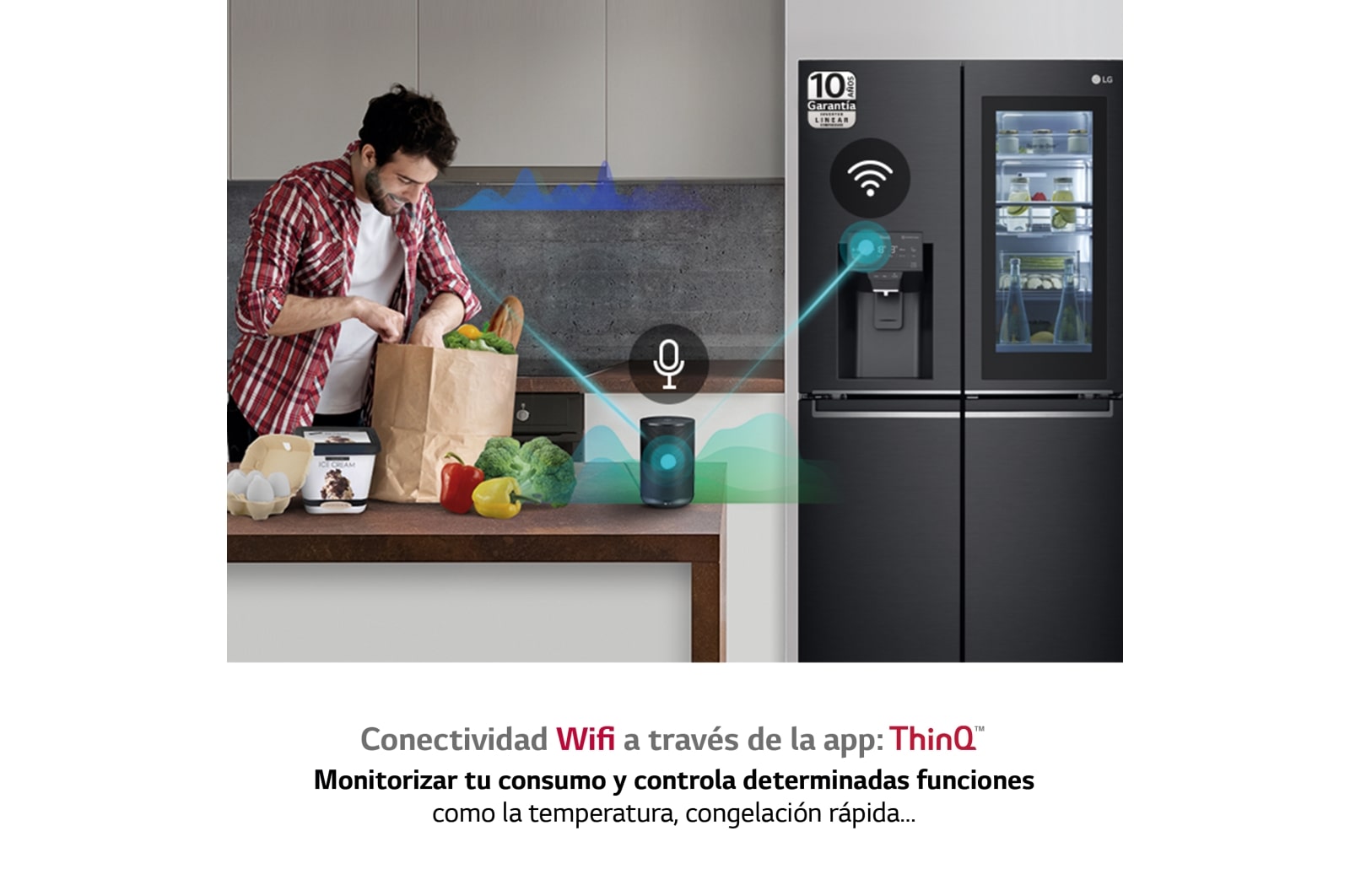 LG Frigorífico American Combi InstaView Door-in-Door™, Clasificación F, 705 L, Acero negro mate antihuellas, GMX945MC9F