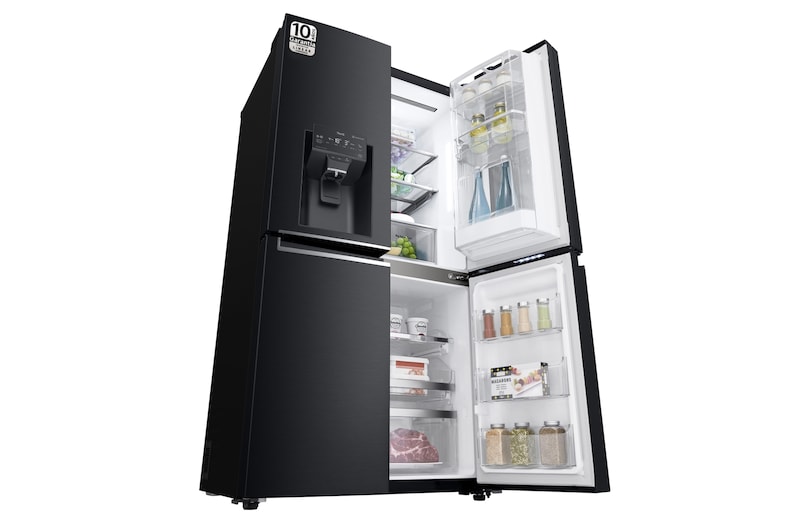 LG Frigorífico American Combi InstaView Door-in-Door™, Clasificación F, 705 L, Acero negro mate antihuellas, GMX945MC9F