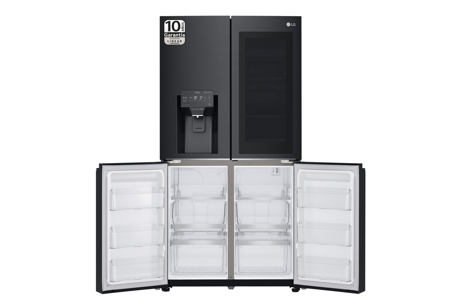 LG Frigorífico American Combi InstaView Door-in-Door™, Clasificación F, 705 L, Acero negro mate antihuellas, GMX945MC9F