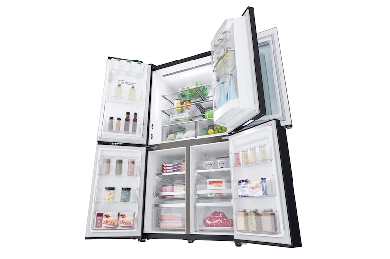 LG Frigorífico American Combi InstaView Door-in-Door™, Clasificación F, 705 L, Acero negro mate antihuellas, GMX945MC9F