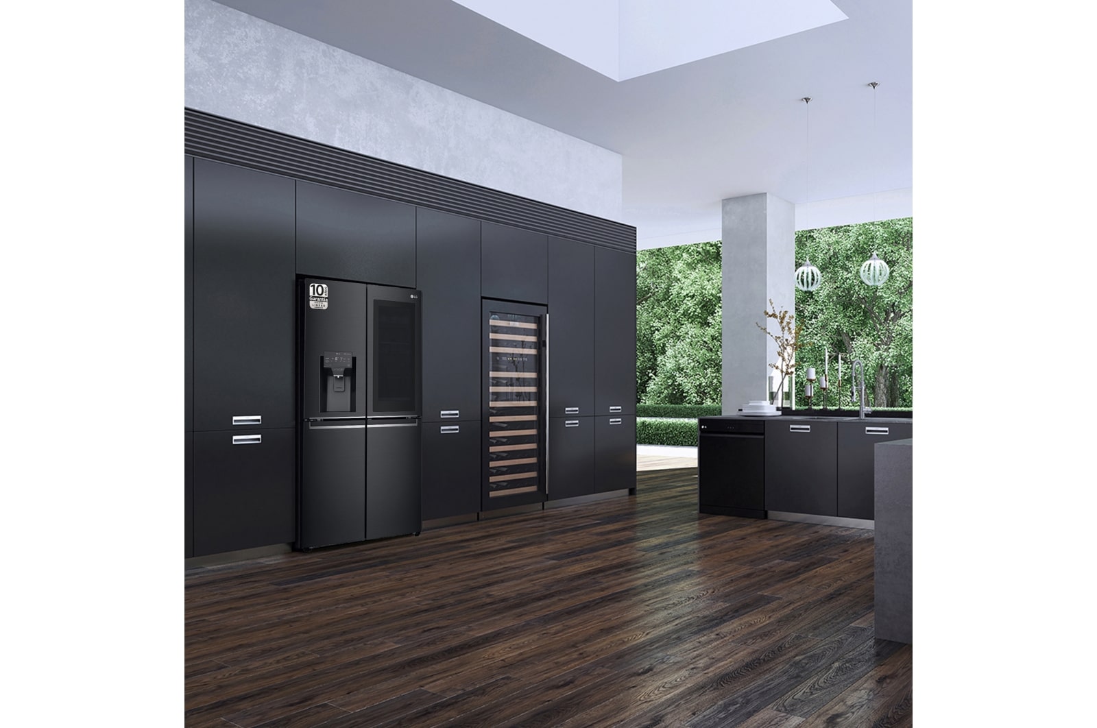 LG Frigorífico American Combi InstaView Door-in-Door™, Clasificación F, 705 L, Acero negro mate antihuellas, GMX945MC9F