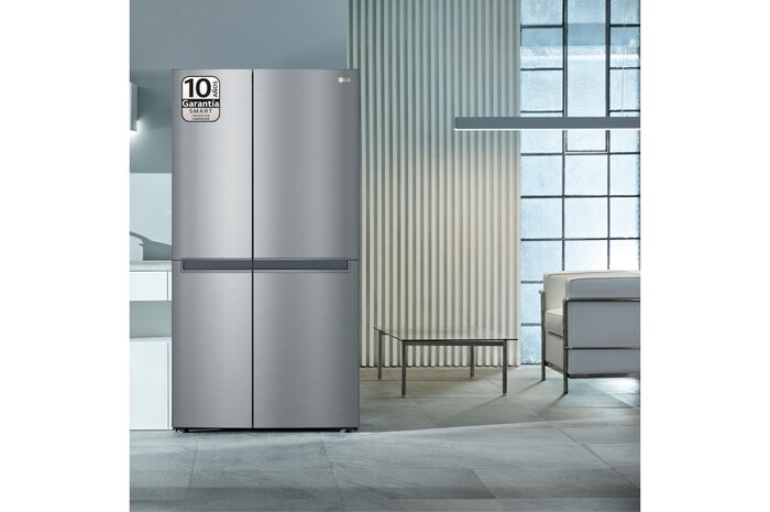 LG Frigorífico Side By side, serie 300, Clasificación F, 634L Inox antihuellas, GSBV30PZXM