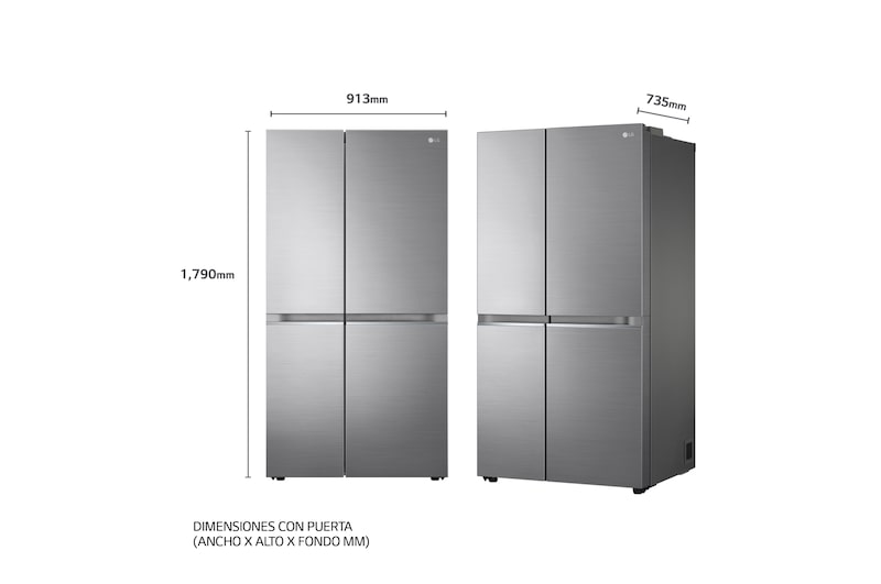 LG Frigorífico Americano Inverter Linear compressor, Clasificación E, 655 L, GSBV70PZTE