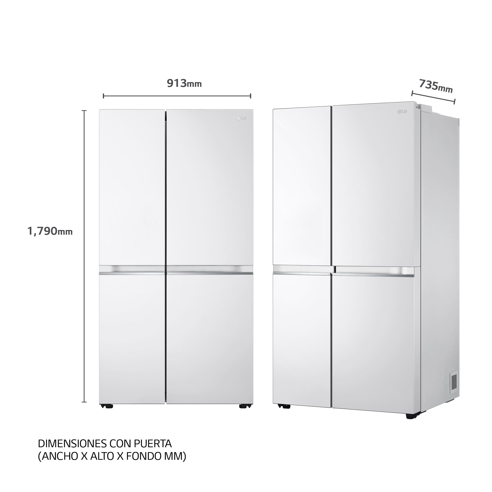 LG Frigorífico Americano Smart Inverter, Clasificación F, 655 L , GSBV70SWTM