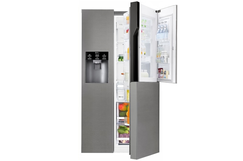LG Frigorífico Americano, Door-in-Door, Clasificación F, capacidad 663 l, sin instalación a toma de agua, Inox Grafito Antihuellas, GSJ361DIDV