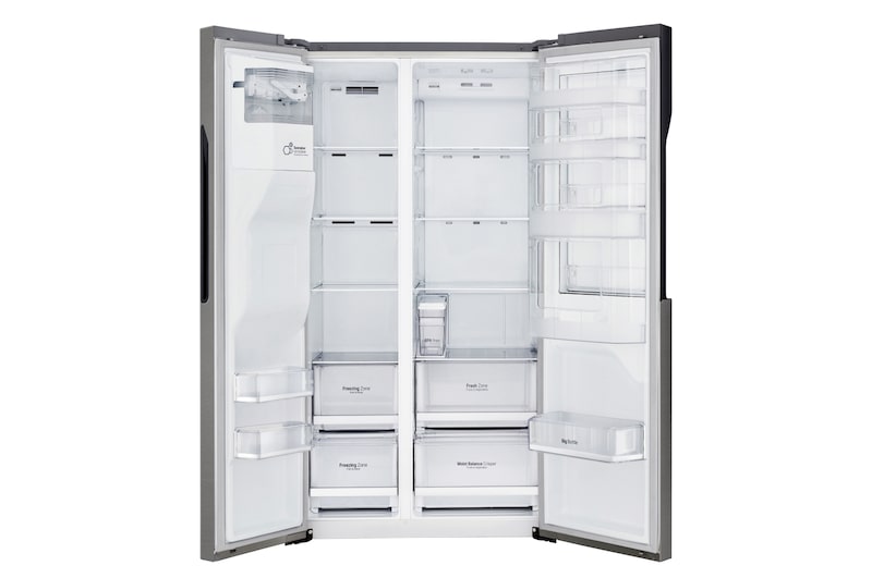 LG Frigorífico Americano, Door-in-Door, Clasificación F, capacidad 663 l, sin instalación a toma de agua, Inox Grafito Antihuellas, GSJ361DIDV