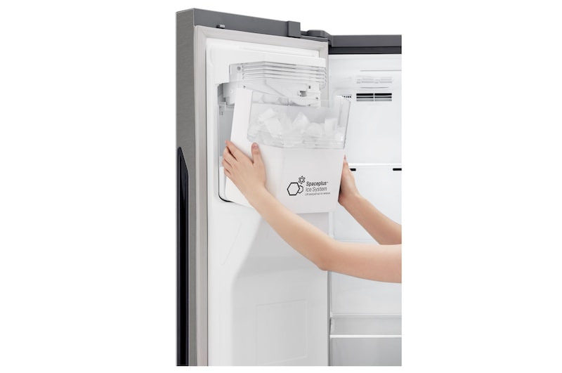 LG Frigorífico Americano, Door-in-Door, Clasificación F, capacidad 663 l, sin instalación a toma de agua, Inox Grafito Antihuellas, GSJ361DIDV