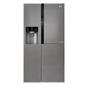 Vista frontal de Frigorífico Americano, Door-in-Door, Clasificación F, capacidad 663 l, sin instalación a toma de agua, Inox Grafito Antihuellas GSJ361DIDV