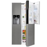 LG Frigorífico Americano, Door-in-Door, Clasificación F, capacidad 663 l, sin instalación a toma de agua, Inox Grafito Antihuellas, GSJ361DIDV