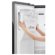 LG Frigorífico Americano, Door-in-Door, Clasificación F, capacidad 663 l, sin instalación a toma de agua, Inox Grafito Antihuellas, GSJ361DIDV