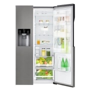 LG Frigorífico Americano, Door-in-Door, Clasificación F, capacidad 663 l, sin instalación a toma de agua, Inox Grafito Antihuellas, GSJ361DIDV