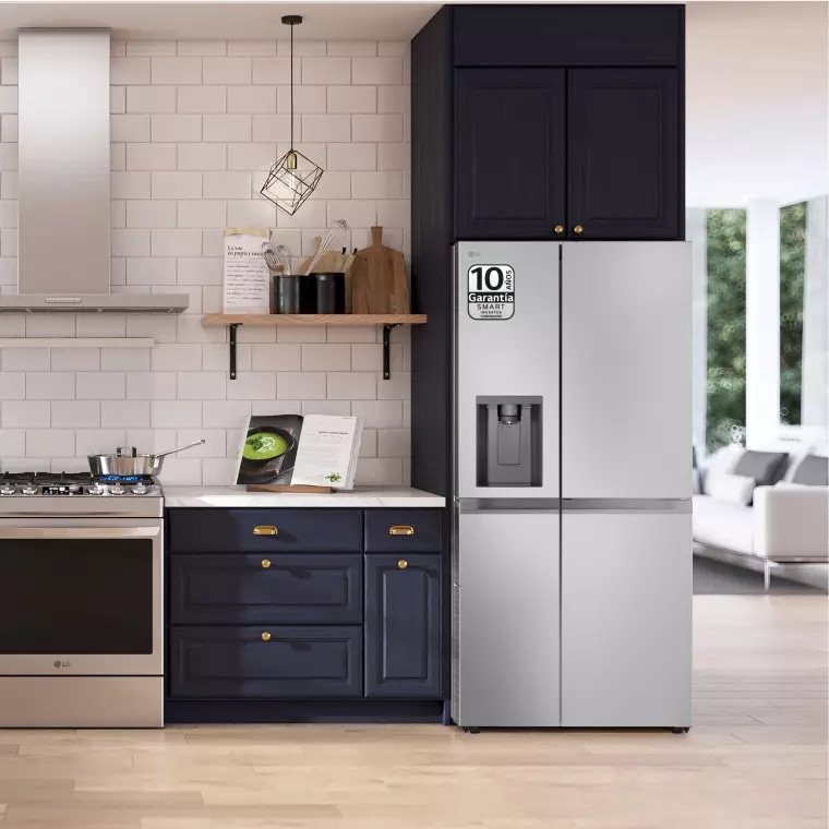 LG Frigorífico Side By side  Serie 400, Door-In-Door, sin toma de agua, Inox antihuellas.  E, 641 L, GSJC41PYPE.APYQEUR
