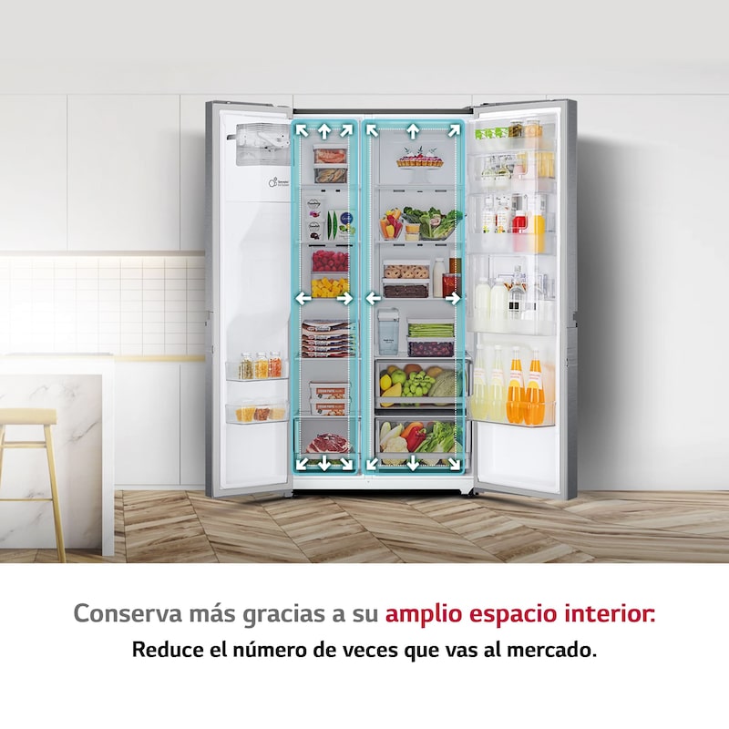 LG Frigorífico Americano Door-In-Door, Clasificación F, 635 L, GSJV31DSXF