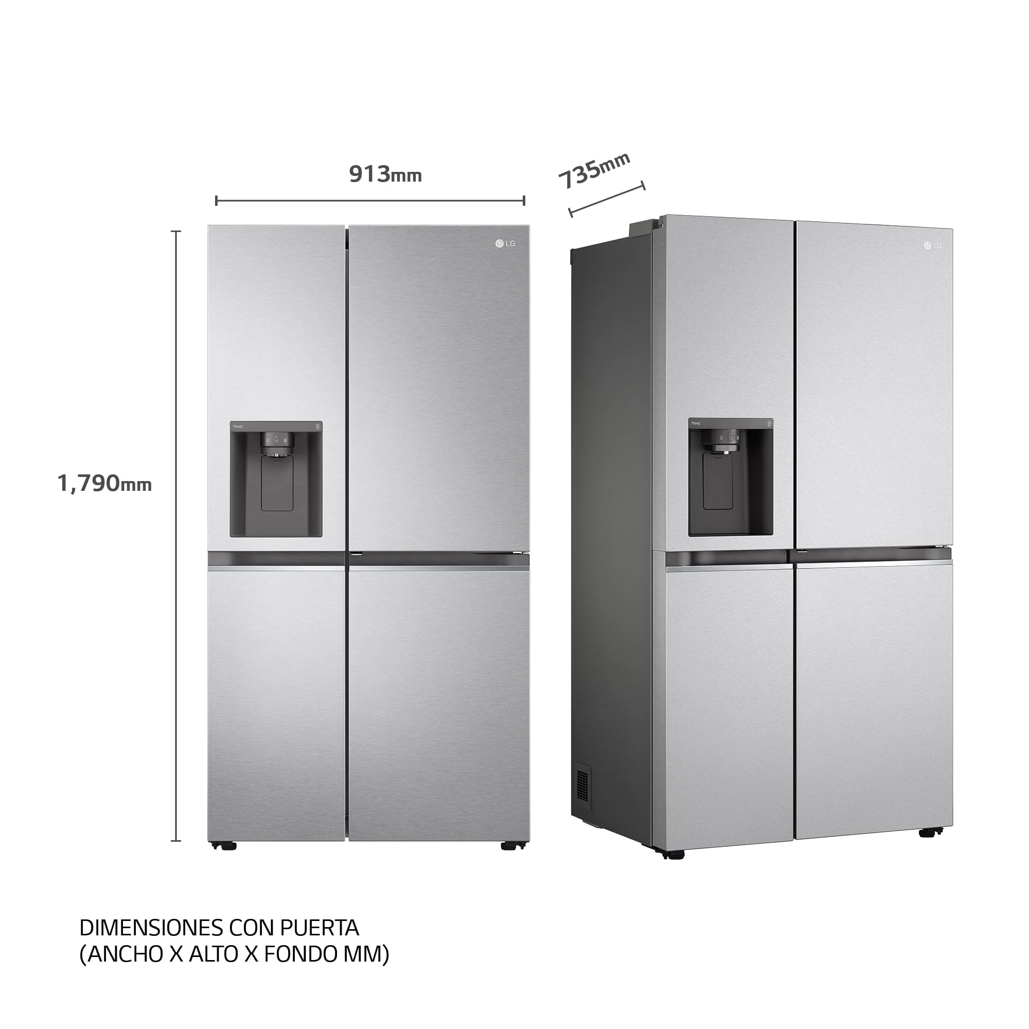LG Frigorífico Americano Door-In-Door, Clasificación E, 635 L, GSJV70MBLE