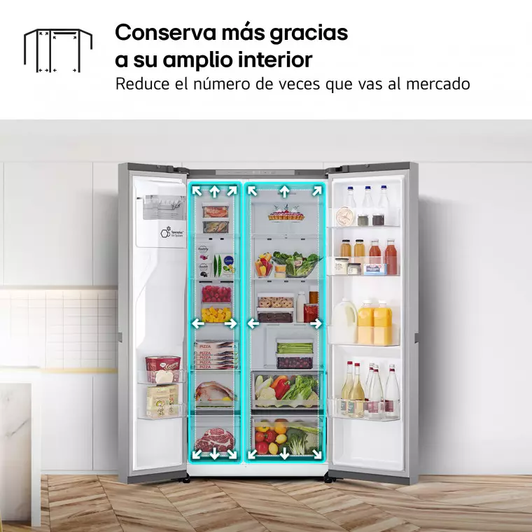 LG Outlet Frigorífico Side By side Serie 400, Inox antihuellas. E, 641 L, GSLC40PYPE.OUTLET