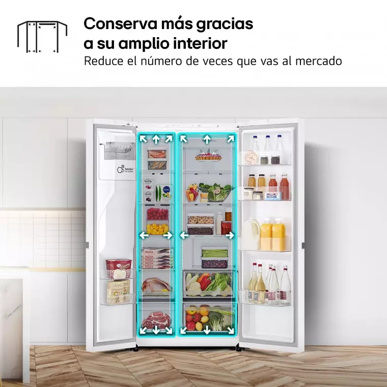 LG Frigorífico Side By side  Serie 400,  Blanco E, 641 L, GSLC40SWPE