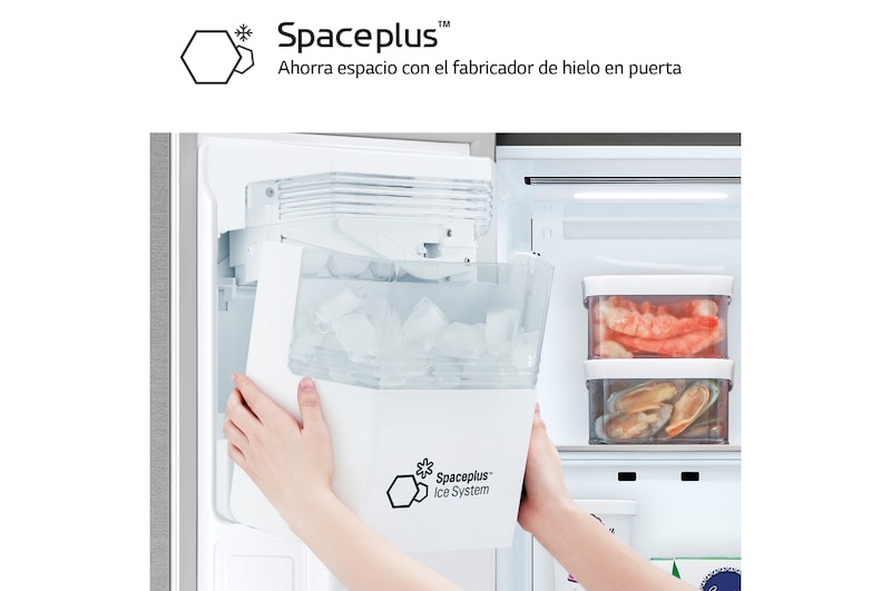 LG Frigorífico Side By side, serie 300, Clasificación F, 634L Inox antihuellas , GSLV31DSXM