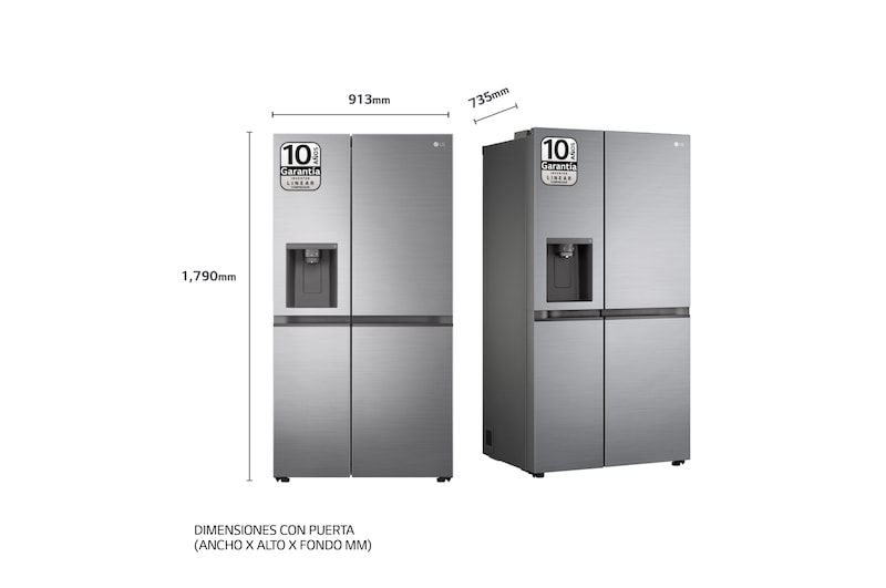 LG Frigorífico Side By side, Serie 500,  Inverter Linear compressor ,Clasificación E, 635 L, GSLV50PZXE