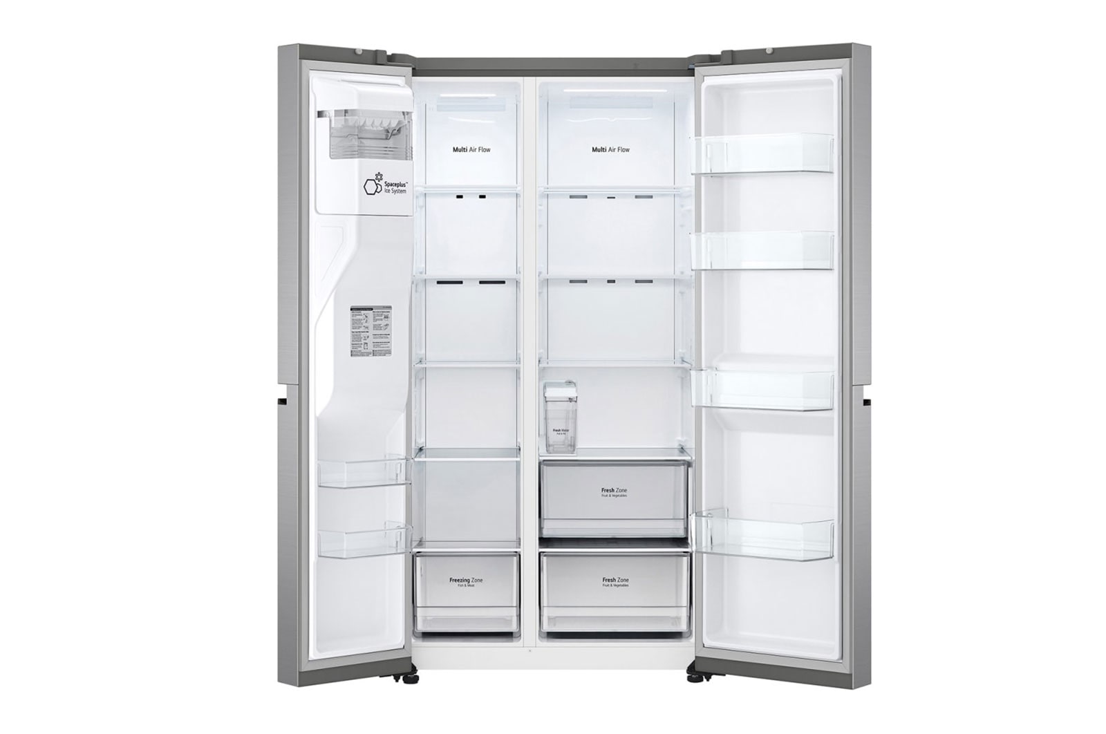 LG Frigorífico Side By side, Serie 500, Inverter Linear compressor , sin toma de agua, Clasificación E, 635 L, GSLV51PZXE